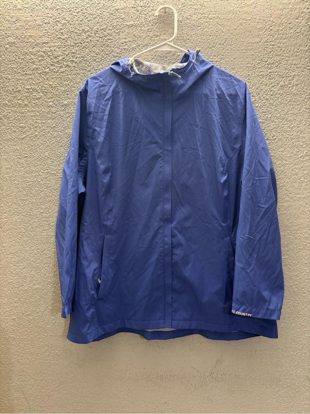 Free Country Royal Blue Hooded Raincoat